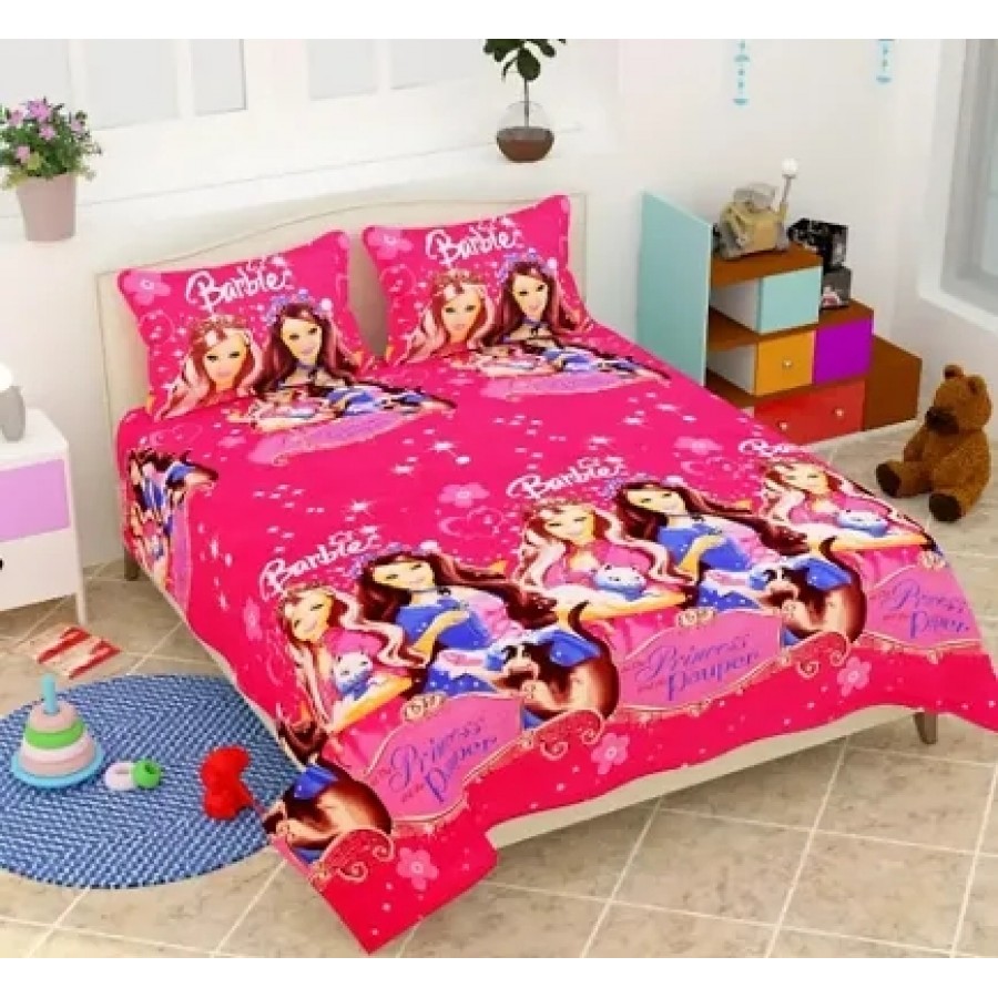 Trendy Attractive Microfiber 1 Bedsheet + 2 Pillowcovers