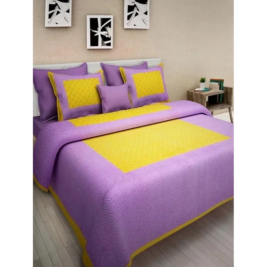 Trendy Cotton Double BedSheet With 2 Pillow Cover