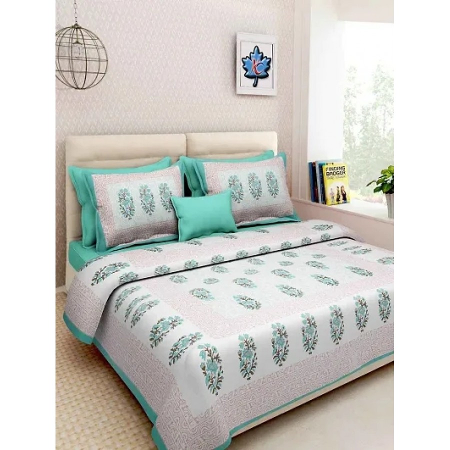 Trendy Cotton Double Bedsheet With 2 Pillow Cover