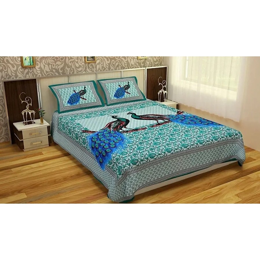 Trendy Cotton Double Bedsheet With 2 Pillow Cover