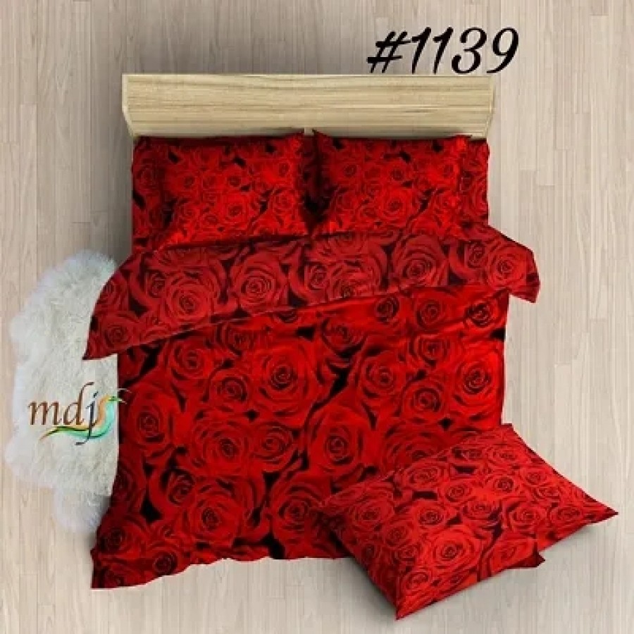 polycotton double  bedsheet with two pillow covers