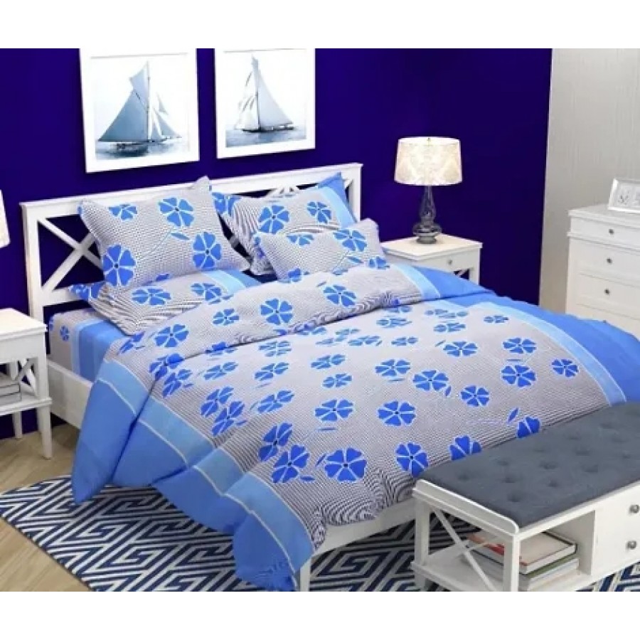 polycotton double  bedsheet with two pillow covers