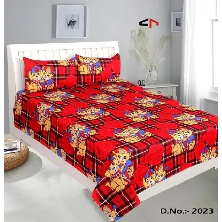 polycotton double  bedsheet with two pillow covers