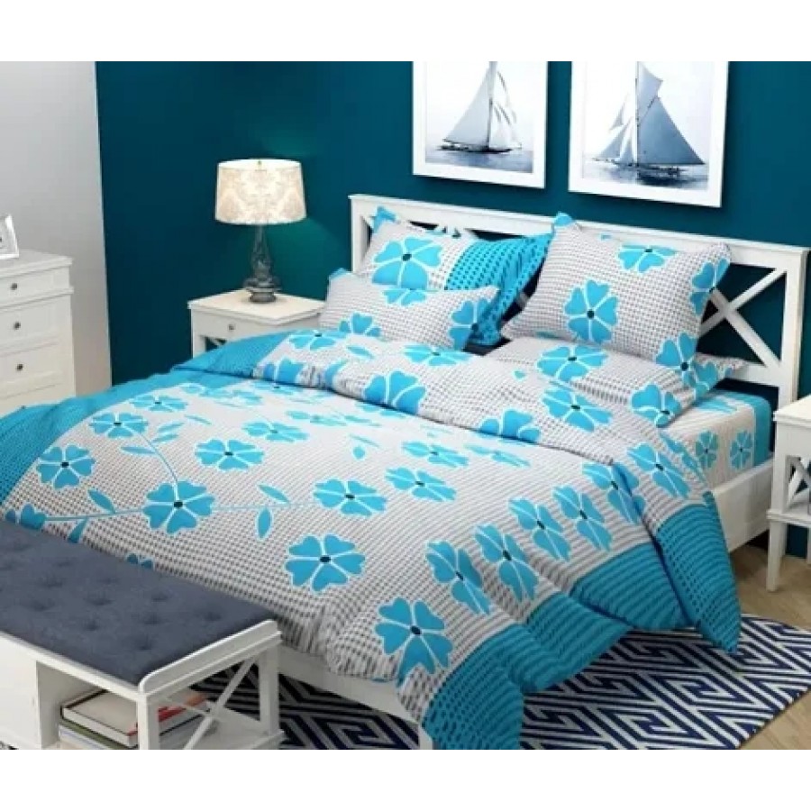 polycotton double  bedsheet with two pillow covers