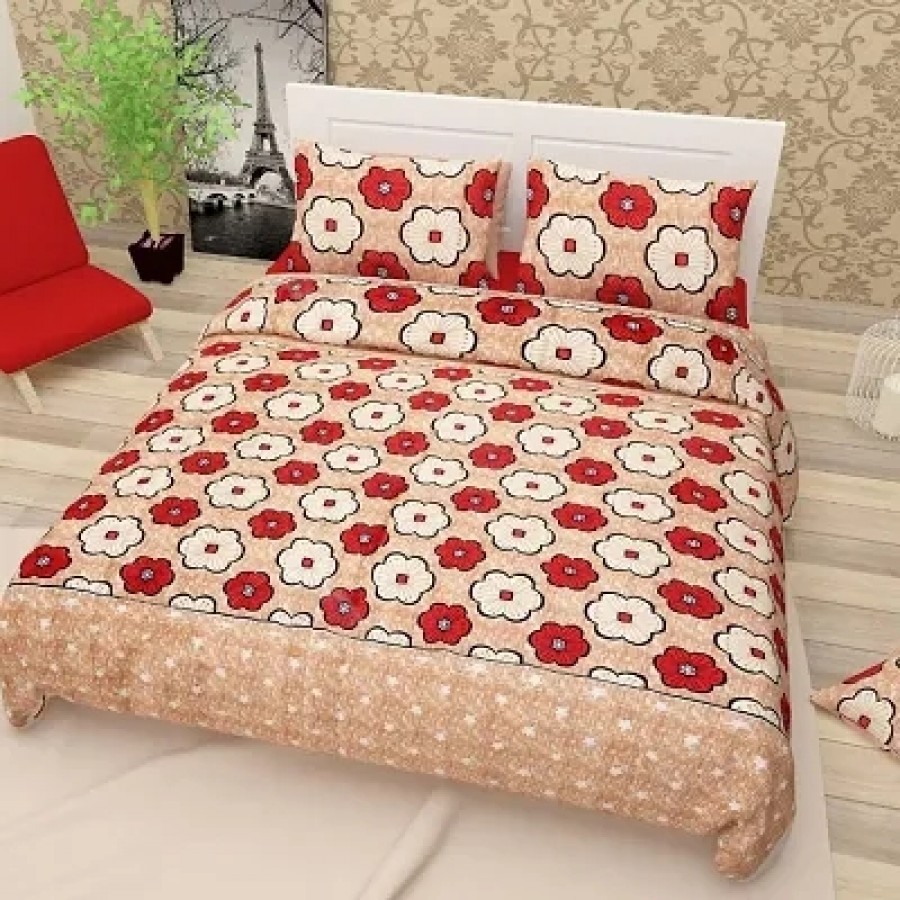 polycotton double  bedsheet with two pillow covers