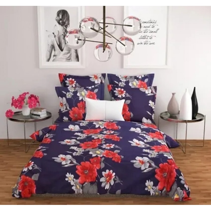 polycotton double  bedsheet with two pillow covers