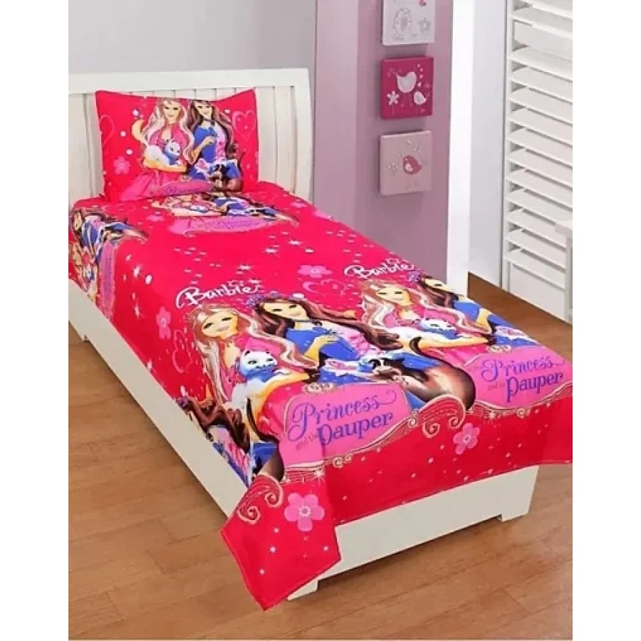 Beautiful Multicoloured  Polycotton Single Bedsheet With Pillow Cover