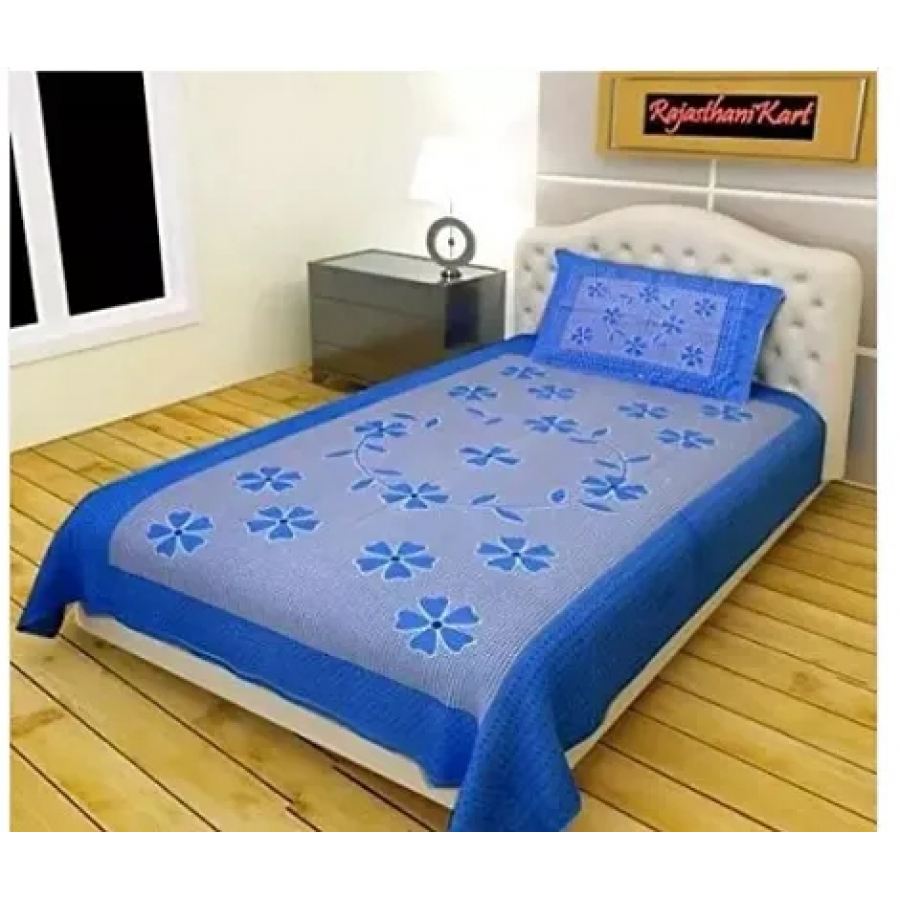 Comfortable Cotton Single Bedsheet With One Pillow Cover