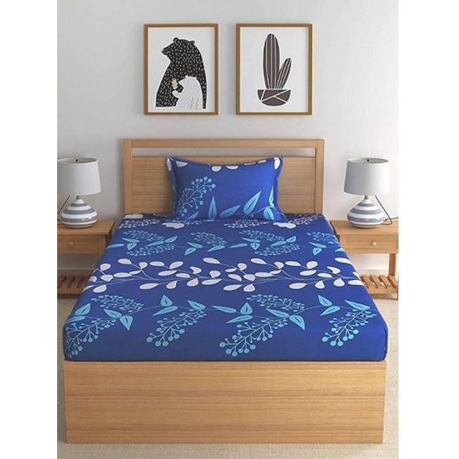 Fabulous Polycotton Abstract Single Bedsheet With One Pillow Cover