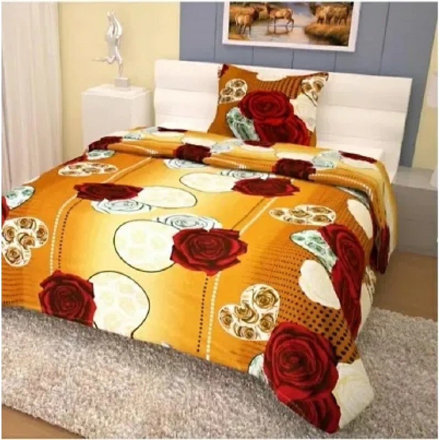 Fancy Microfiber Single Bedsheet With One Pillow Cover