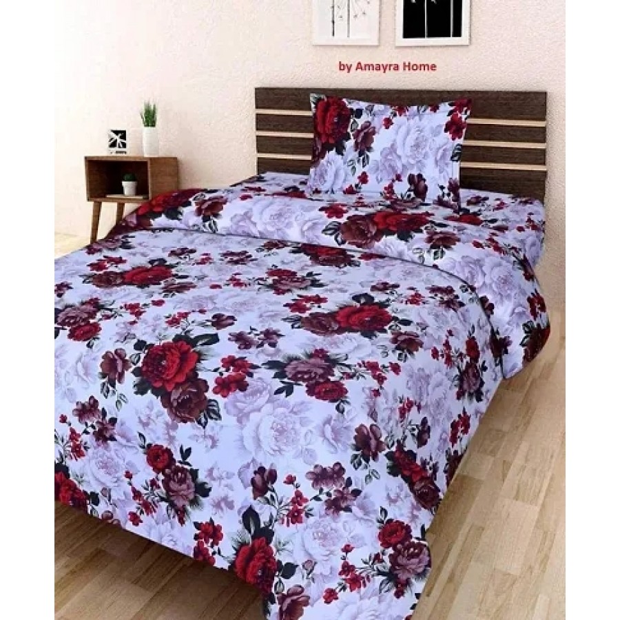 Fancy Microfiber Single Bedsheet With One Pillow Cover