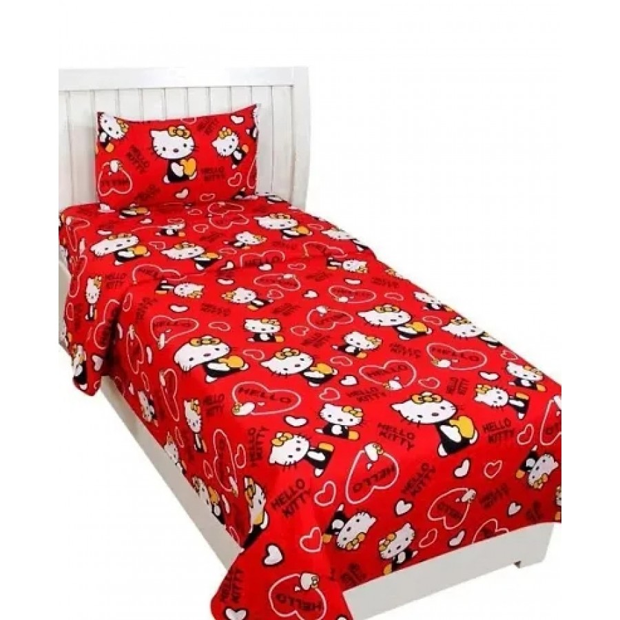 Fancy Microfiber Single Bedsheet With One Pillow Cover