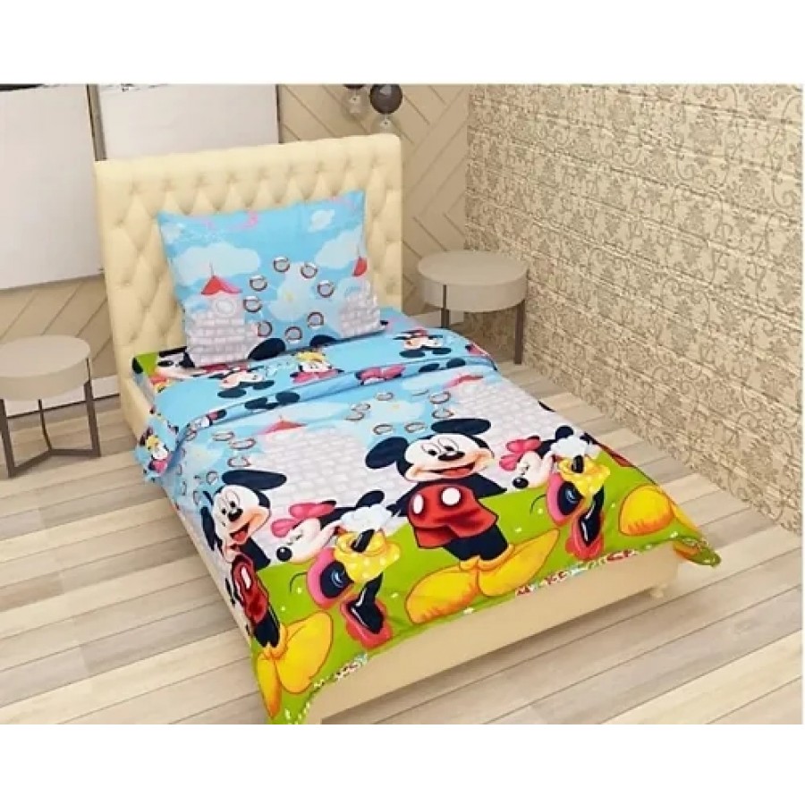 Fancy Microfiber Single Bedsheet With One Pillow Cover