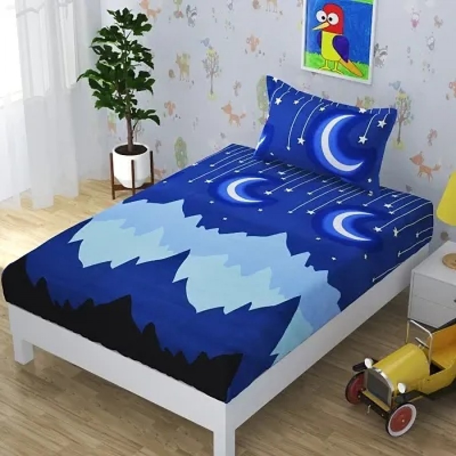 Glace Cotton Bedsheet with 1 Pillowcover