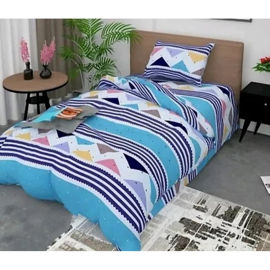 Glace Cotton single bedsheet with 1 Pillow Covers