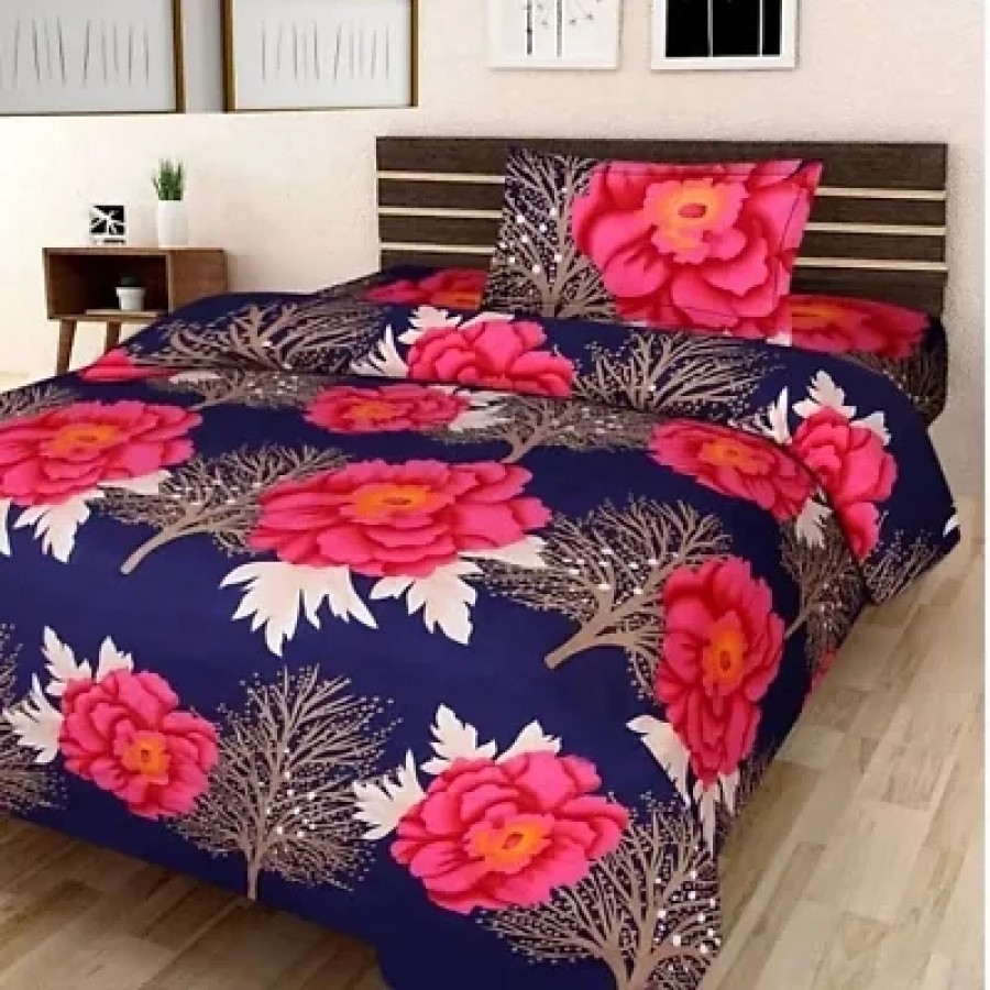 Pure Polycotton Single Bedsheet With 1Pillow cover