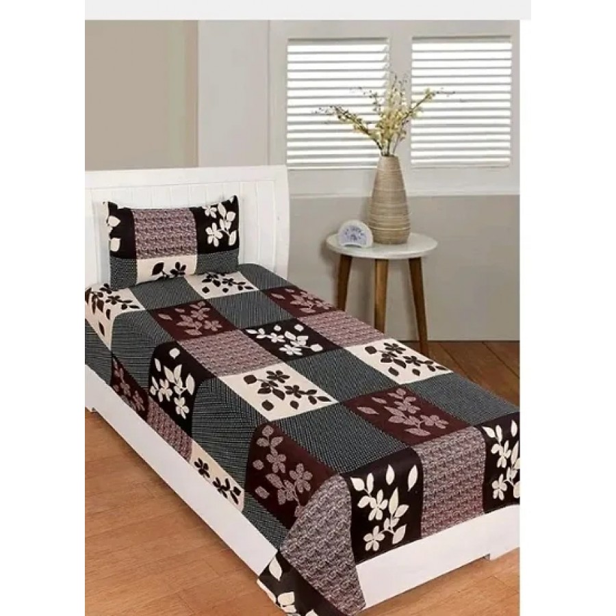 Stylish Microfiber Bedsheet With 1 Pillow Cover