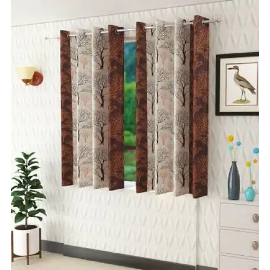 Set Of 2 Polyester Printed Window Curtains