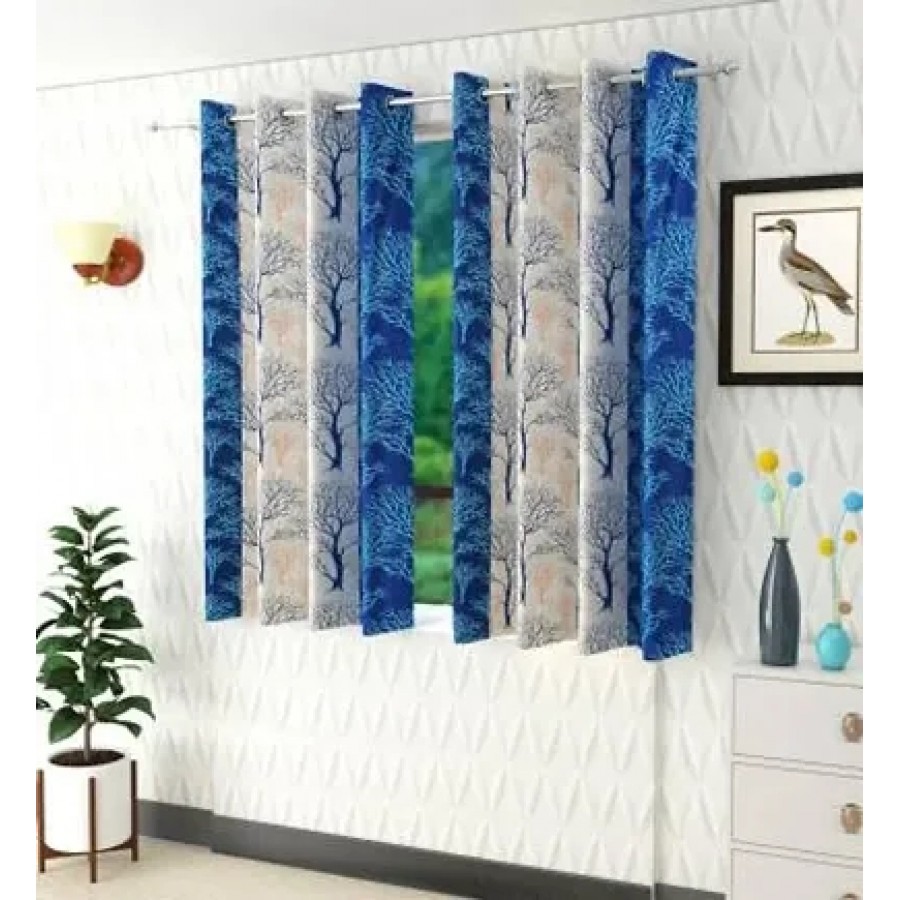 Set Of 2 Polyester Printed Window Curtains