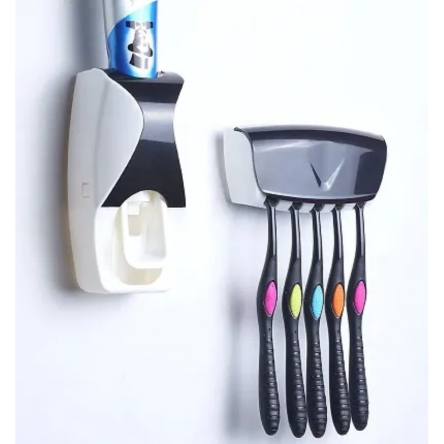 Automatic Toothpaste Dispenser  Tooth Brush Holder - Pack Of 4