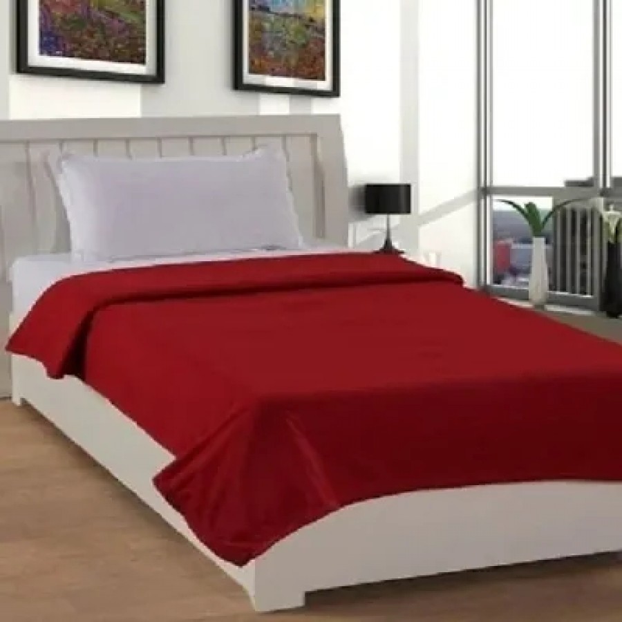 Classic Polyester Solid Double Bed Blanket