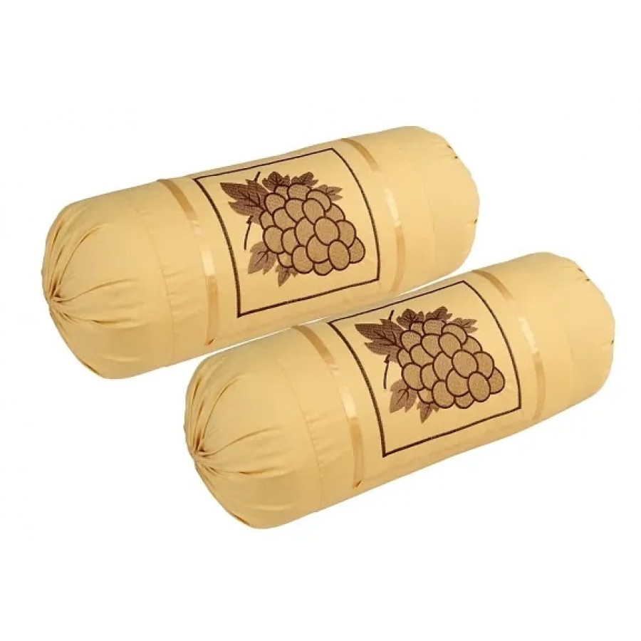 Attractive Cotton Mustard Bolster Cushion Covers Set Of 2