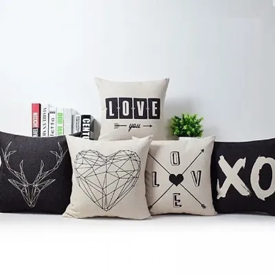 Comfortable Polyester Digital Printed Square Shaped Cushion Covers- Pack Of 5