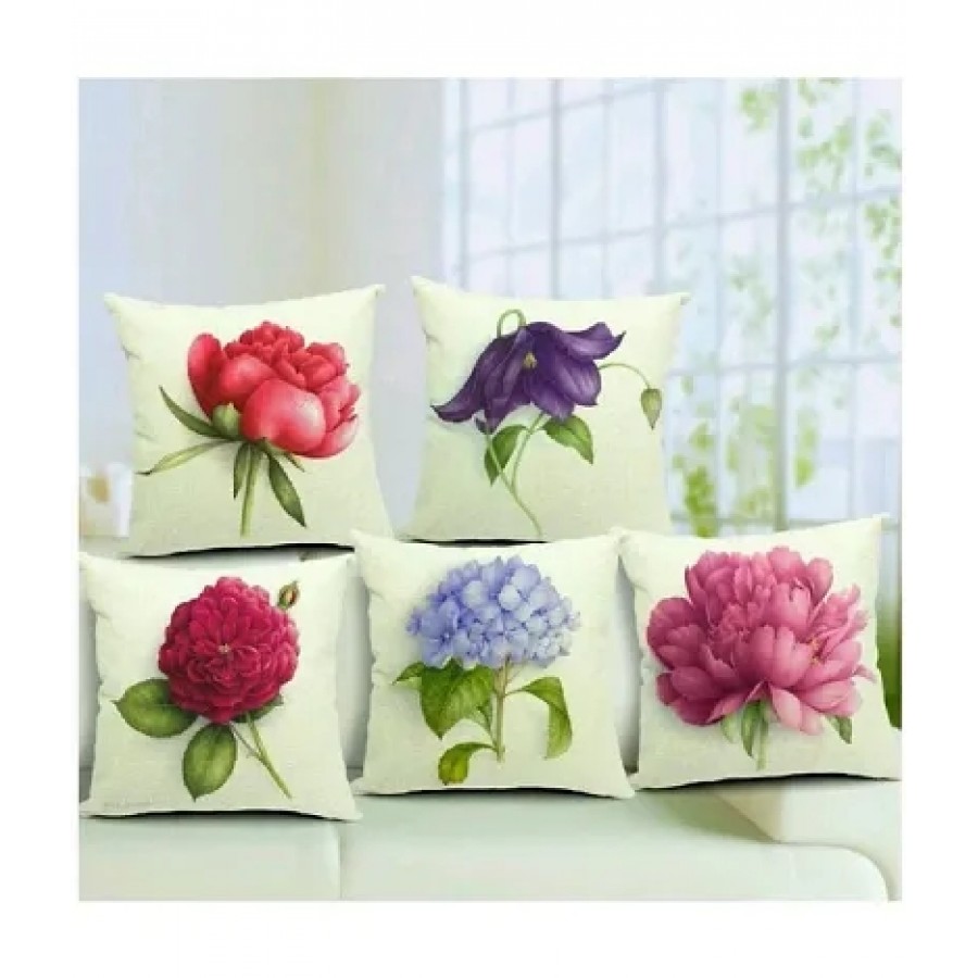 Comfortable Polyester Digital Printed Square Shaped Cushion Covers- Pack Of 5