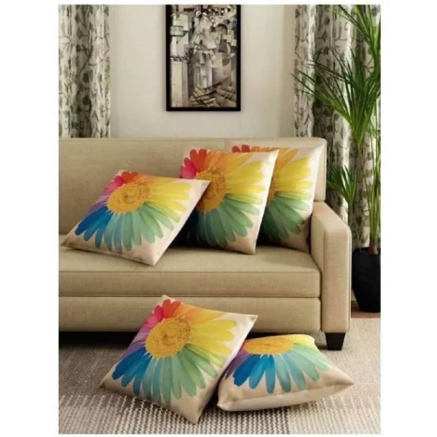 Comfortable Polyester Digital Printed Square Shaped Cushion Covers- Pack Of 5