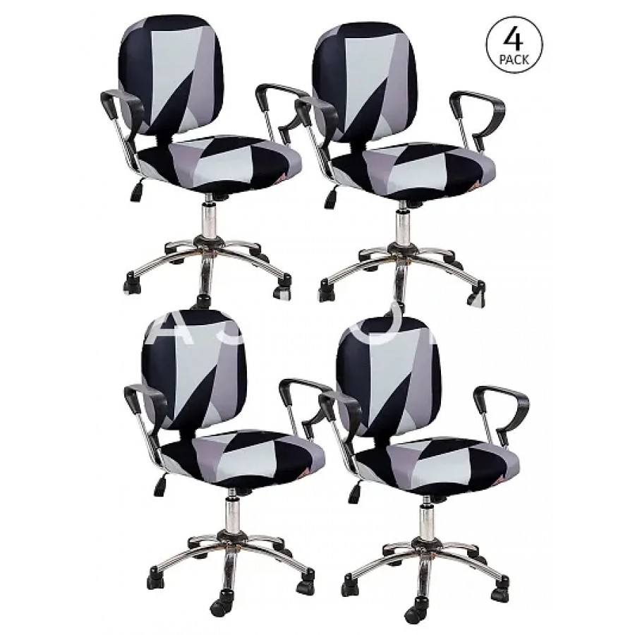 FasHome Beautiful Office Chair Cover/Stretchable Removable  Washable Cover (Pack of 4)