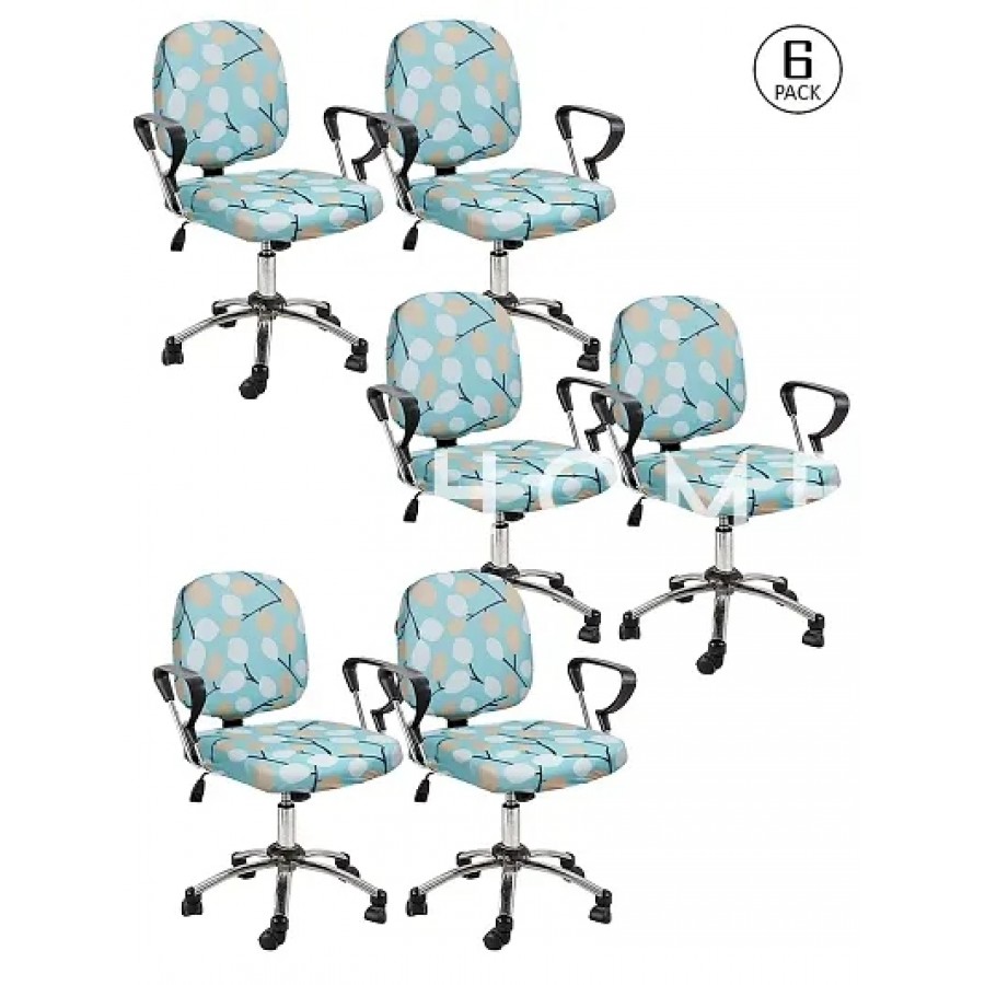 FasHome Beautiful Office Chair Cover/Stretchable Removable  Washable Cover (Pack of 6)