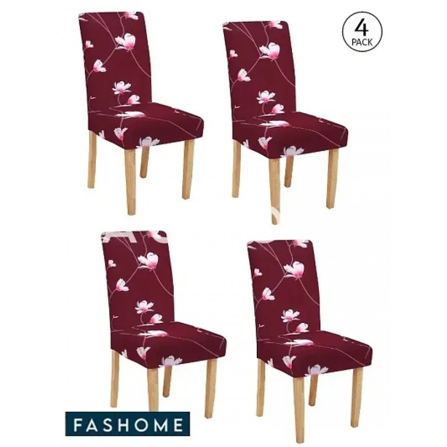 FasHome Elastic Removable and Washable Dining Chair Cover Pack of 4