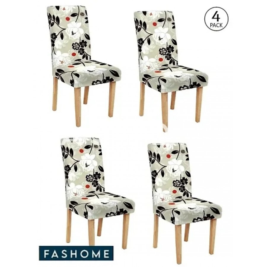 FasHome Elastic Removable and Washable Dining Chair Cover Pack of 4