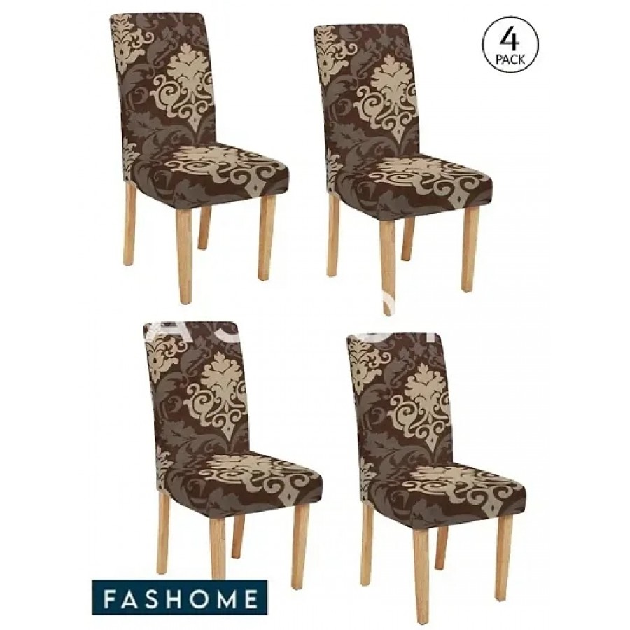 FasHome Elastic Removable and Washable Dining Chair Cover Pack of 4