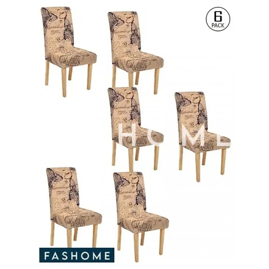 FasHome Elastic Removable and Washable Dining Chair Cover Pack of 6