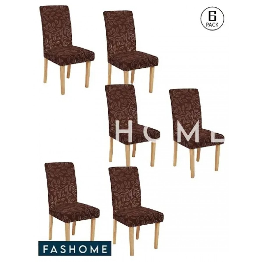 FasHome Elastic Removable and Washable Dining Chair Cover Pack of 6