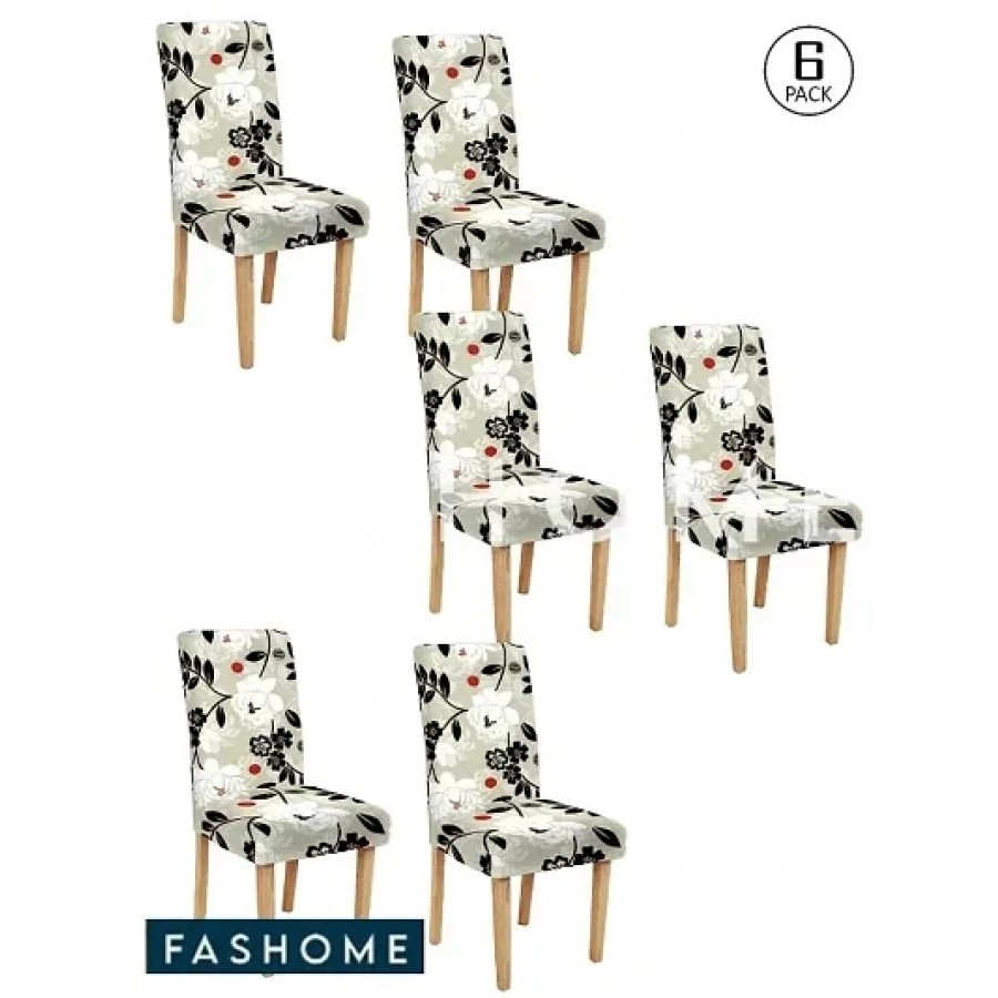 FasHome Elastic Removable and Washable Dining Chair Cover Pack of 6