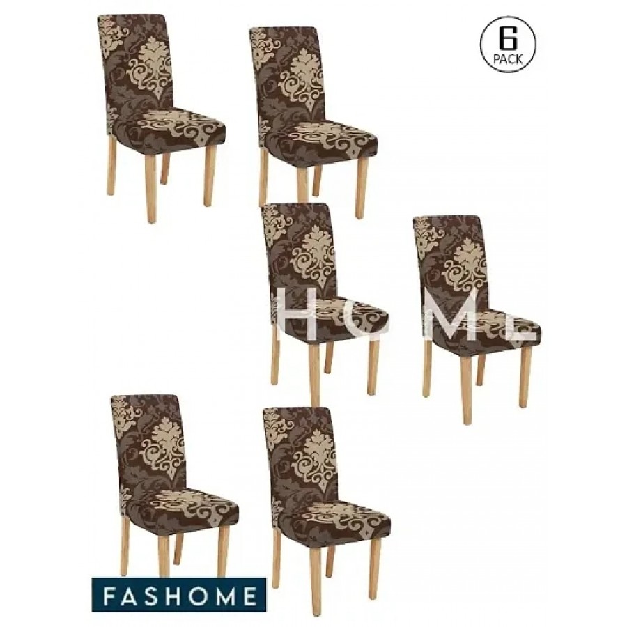 FasHome Elastic Removable and Washable Dining Chair Cover Pack of 6