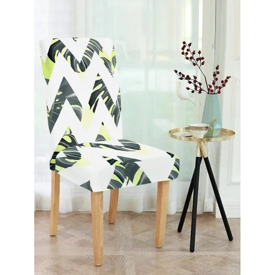 FasHome Premium Multicoloured Polyester Printed Chair Cover