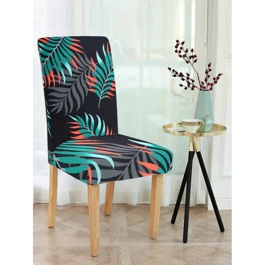 FasHome Premium Multicoloured Polyester Printed Chair Cover