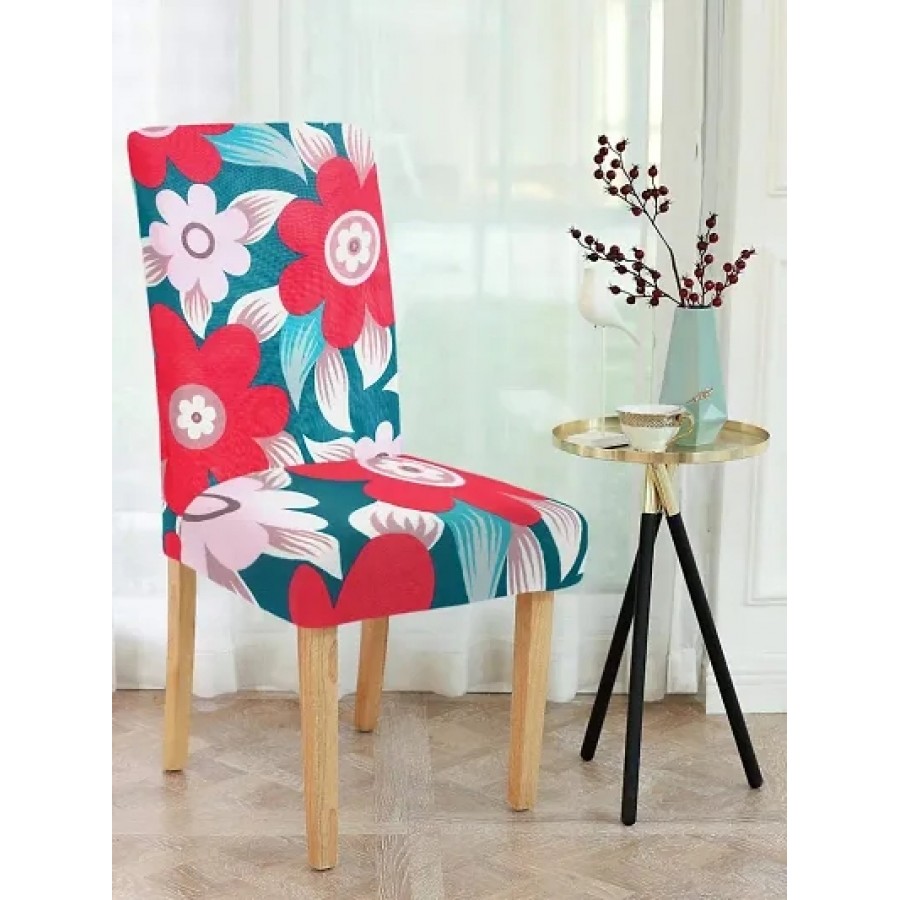 FasHome Premium Multicoloured Polyester Printed Chair Cover