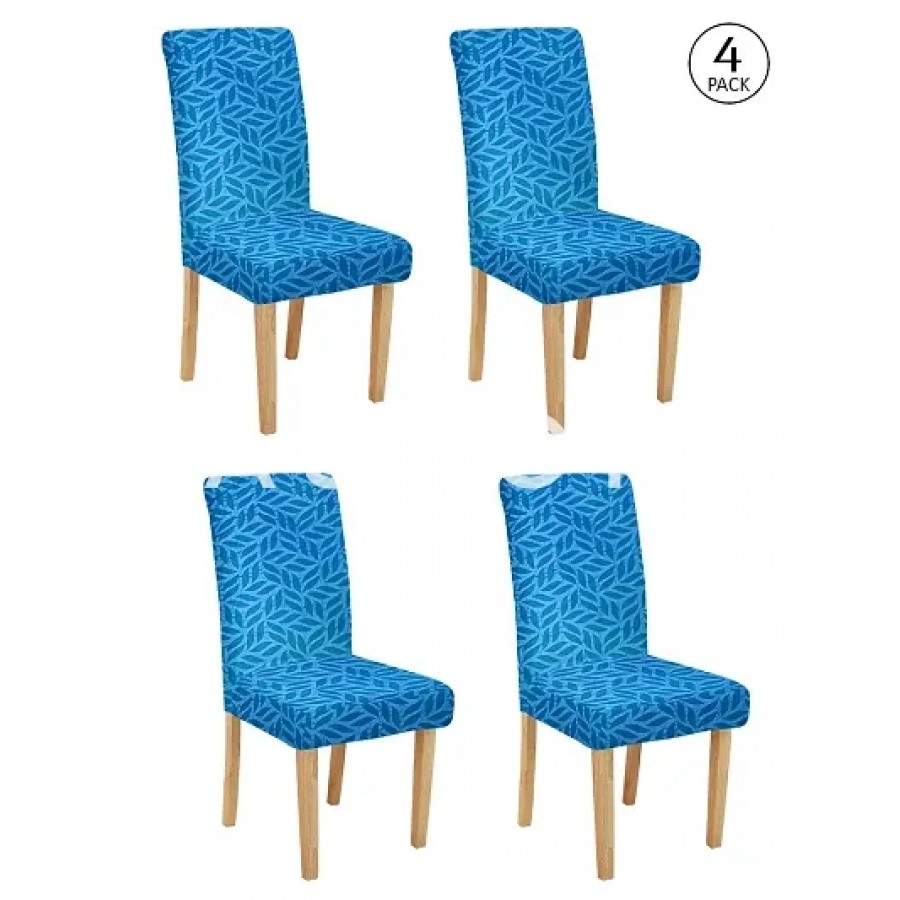 FasHome Premium Polyester Blue 4 Stretchable Chair Slipcover