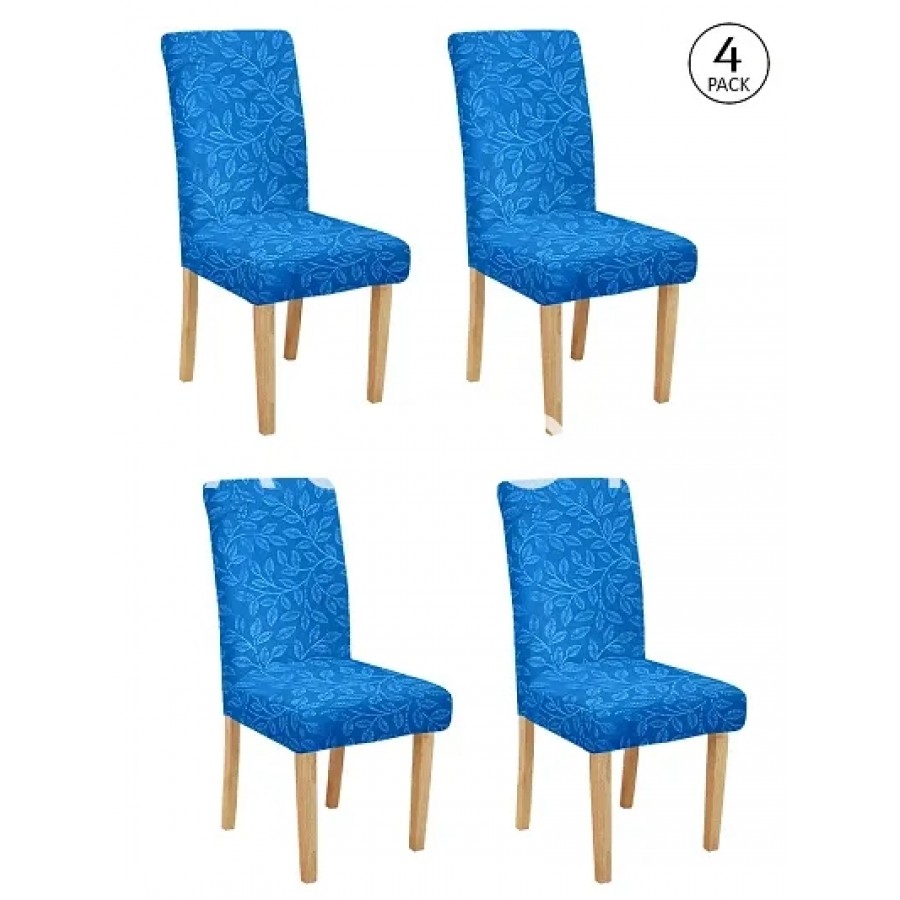 FasHome Premium Polyester Blue 4 Stretchable Chair Slipcover