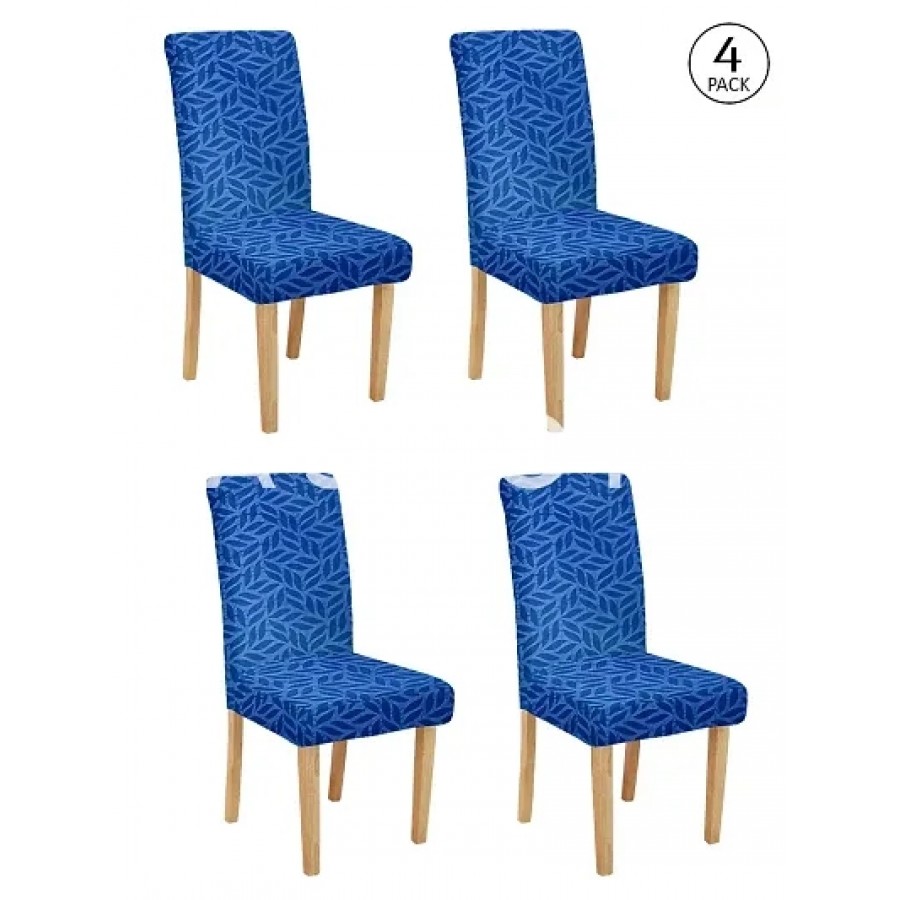 FasHome Premium Polyester Blue 4 Stretchable Chair Slipcover