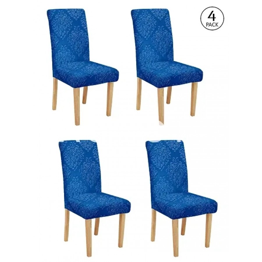 FasHome Premium Polyester Blue 4 Stretchable Chair Slipcover