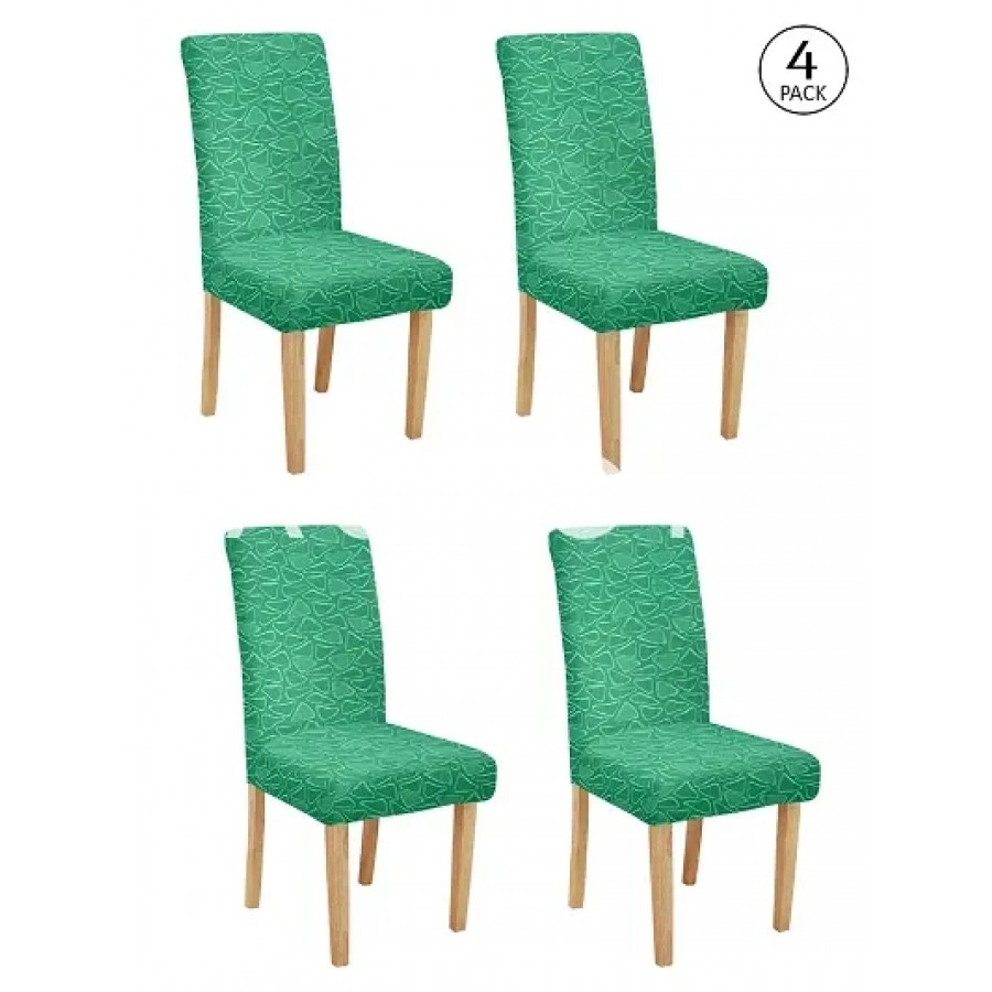 FasHome Premium Polyester Green 4 Stretchable Chair Slipcover