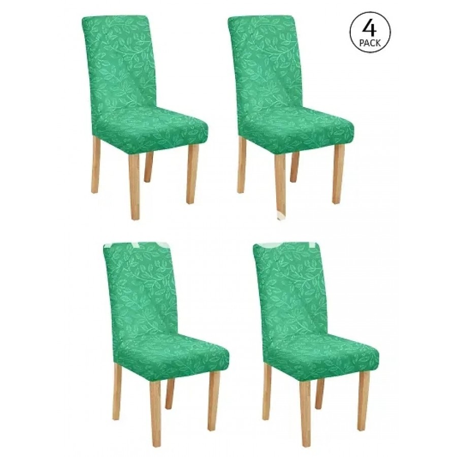 FasHome Premium Polyester Green 4 Stretchable Chair Slipcover