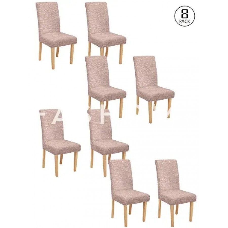 FasHome Premium Polyester Pink 8 Stretchable Chair Slipcover