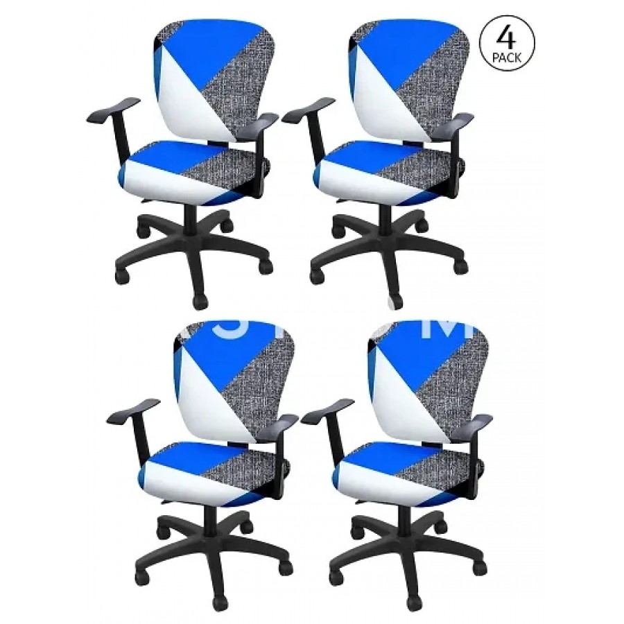 FasHome Stretchable Elastic Removable Washable Office Computer Executive Rotating Chair Seat Cover Pack of 4