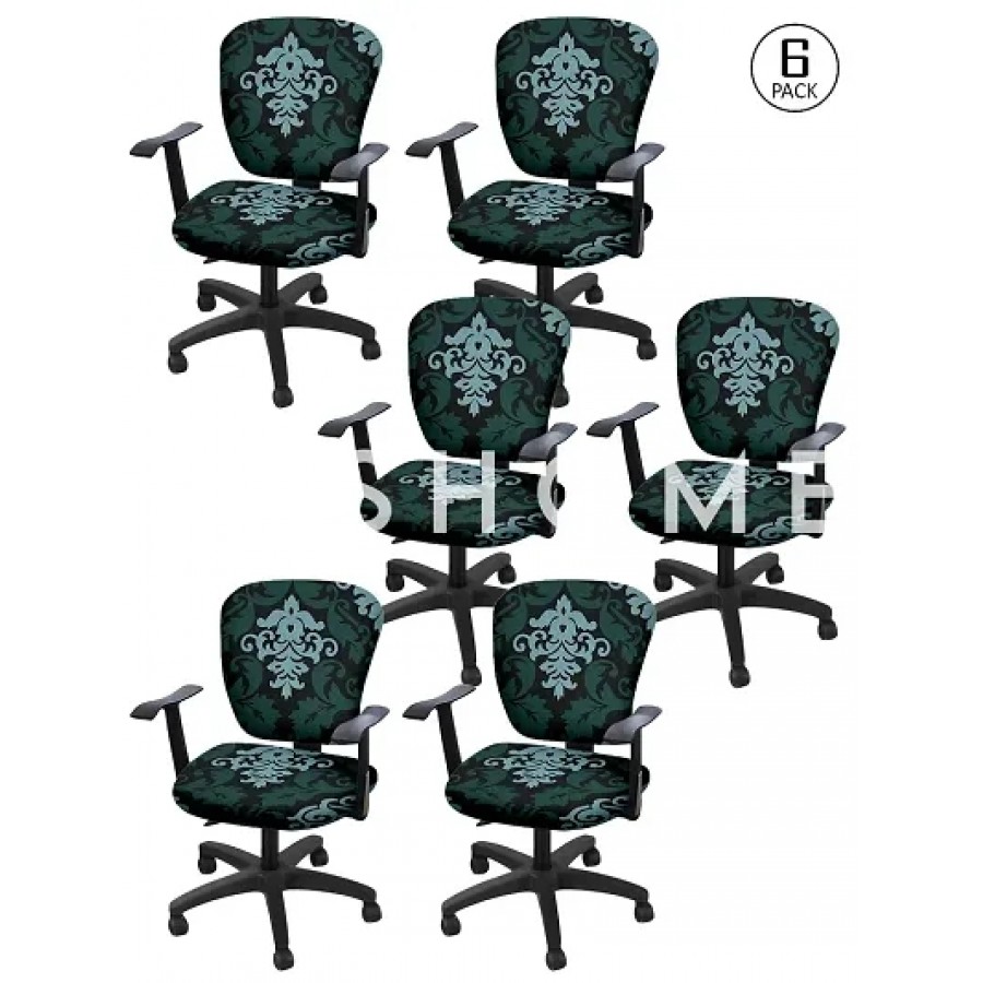 FasHome Stretchable Elastic Removable Washable Office Computer Executive Rotating Chair Seat Cover Pack of 6